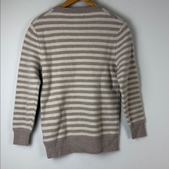 Christian Lacroix Striped Beige and Cream Crewneck Sweater Size Small - Picture 3 of 6